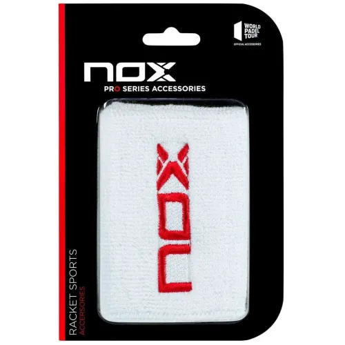 Напульсник NOX MUNEQUERAS BLANCAS LOGO ROJO