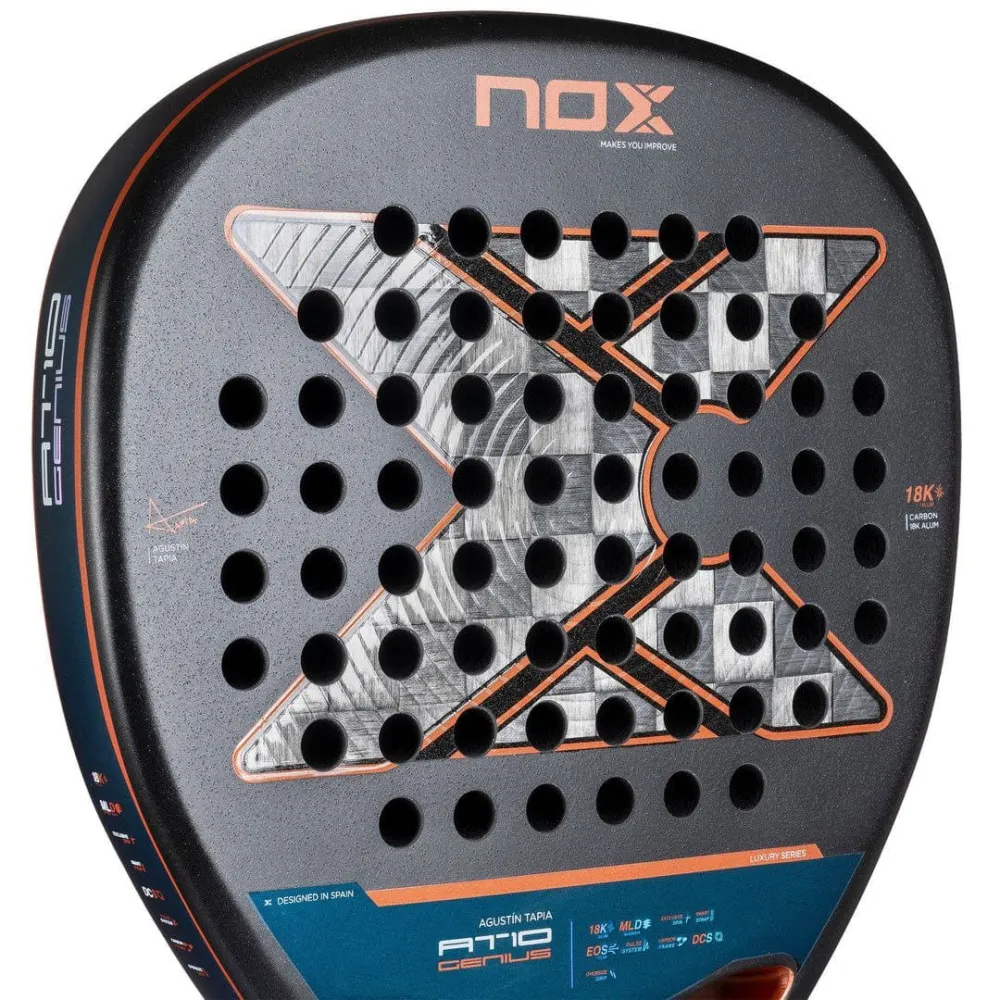 Ракетка для паделу NOX AT10 GENIUS ATTACK  18K ALUM RACKET BY AGUSTIN TAPIA - 2
